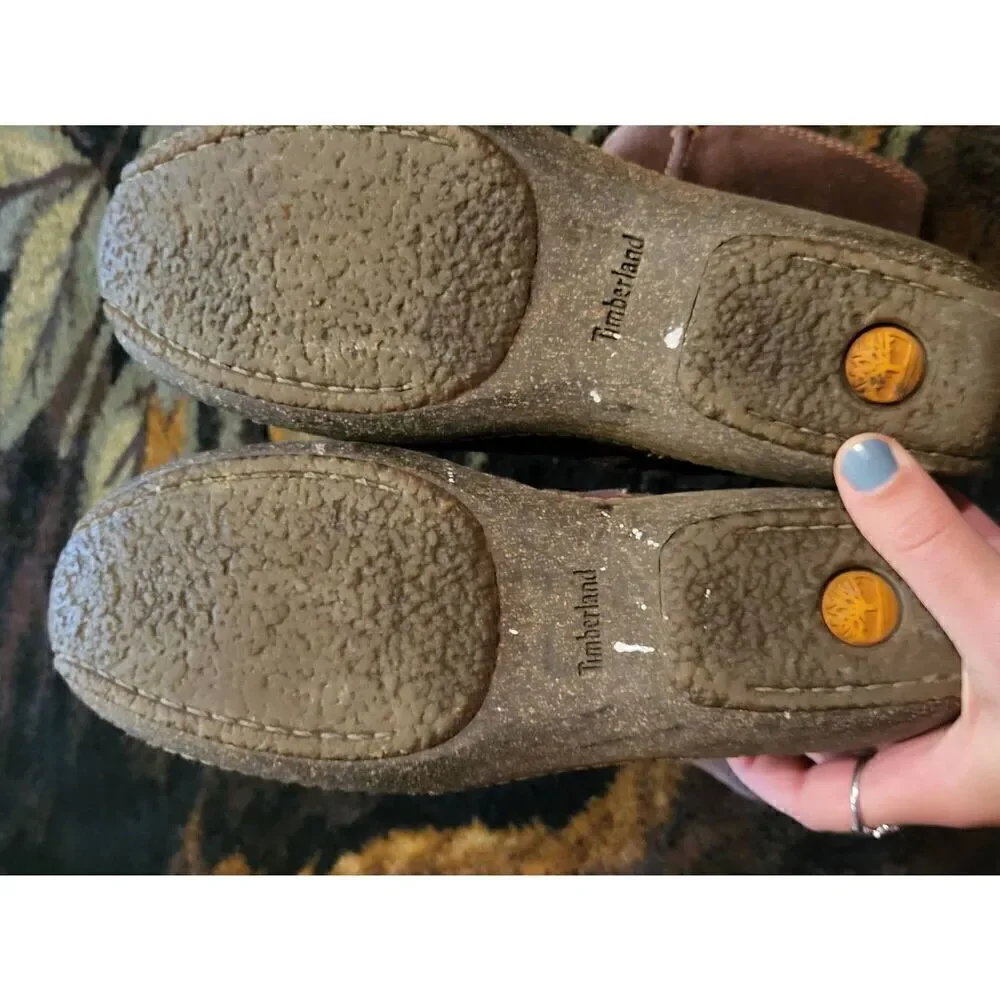 Timberland Greer Moccasin Boots Women's 6.5 Brown Suede Leather Lined